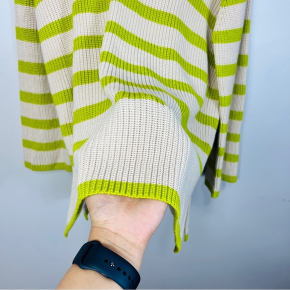 Kaffe KACILLA - Jumper - Cable Knot Oversized sand dollar green stripe/sand xl - Picture 9 of 14